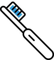 a toothbrush with blue toothpaste on it vector