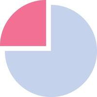 a pie chart with a pink and blue circle vector