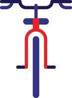 a bicycle with a red and blue handlebars vector