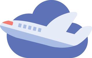 a plane flying in the sky with a cloud behind it vector