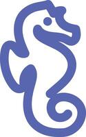 a blue and white seahorse logo vector