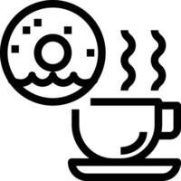 café y rosquilla icono vector ilustración