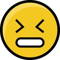 a yellow emoticion with an angry face vector