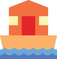 a houseboat floating in the ocean vector