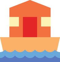 a houseboat floating in the ocean vector