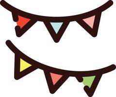 a pair of colorful bunting flags on a white background vector