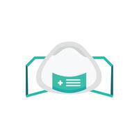 a medical mask with a medical symbol on it vector