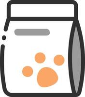 a bag of food with a cat paw on it vector