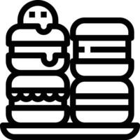 a black and white icon of a hamburger vector