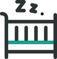 a baby crib with a zzz on it vector