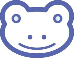 a frog icon with a smiley face vector
