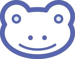 a frog icon with a smiley face vector