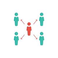 a group of people are connected by arrows vector