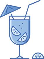 a drink with a slice of lemon and an umbrella vector