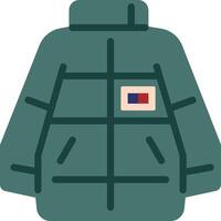 a green jacket with a red and blue flag on it vector