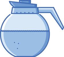 a blue coffee pot with a lid on it vector