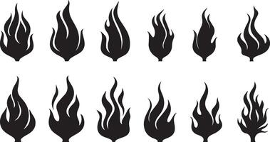 Set of Classic silhouette flame vector