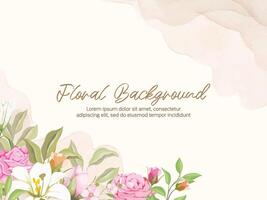 Floral Wedding Background Template vector