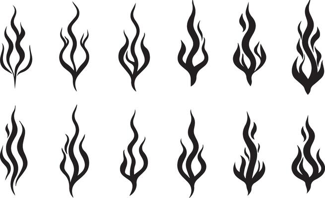 Set of Classic silhouette flame