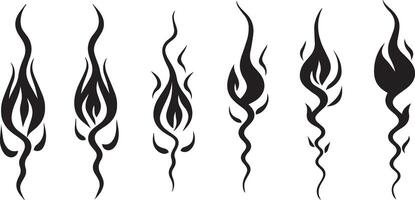 Set of Classic silhouette flame vector