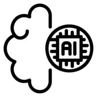 machine learning line icon vector