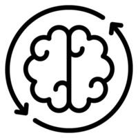 icono de la línea del cerebro vector