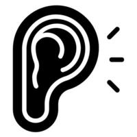 ear glyph icon vector