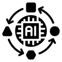 artificial intelligence glyph icon vector