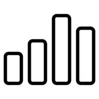 bar chart line icon vector