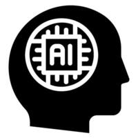 icono de glifo de inteligencia artificial vector