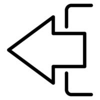 left arrow line icon vector