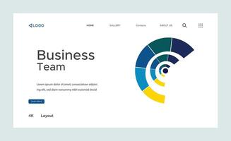 Creative corporate business landing page design with multiple color shapes vector