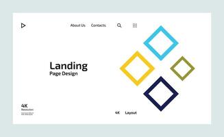 Creative business landing page design with creative shapes vector
