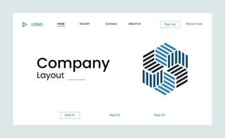 Creative corporate business landing page design with multiple color shapes vector