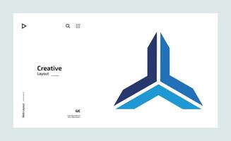 Creative business landing page design with multiple colored shapes vector