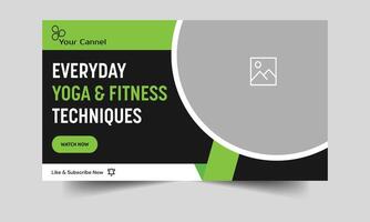 Editable vector fitness thumbnail banner design, everyday fitness tips and tricks video cover banner design, fully editable vector eps 10 file format