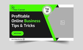 Daily business advice and techniques New concept video cover banner design, totally editable vector EPS 10 file format for video thumbnail banner design