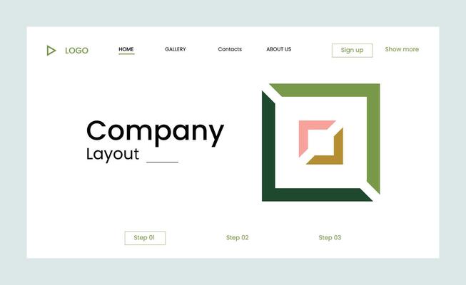 Creative business landing page design with creative shapes