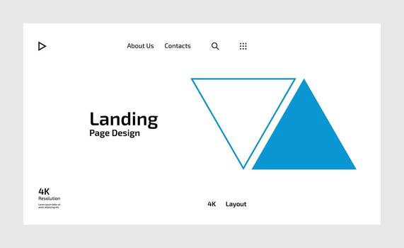 Creative business landing page design with multiple colored shapes vector