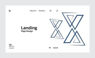 Creative business landing page design with multiple colored shapes vector