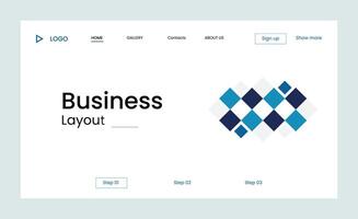 Creative corporate business landing page design with multiple color shapes vector