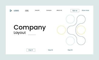 creativo negocio aterrizaje página diseño con múltiple de colores formas vector