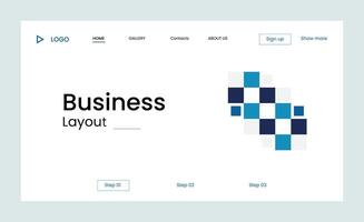 Creative corporate business landing page design with multiple color shapes vector