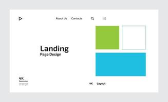 Creative business landing page design with multiple colored shapes vector