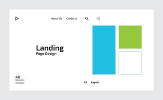Creative business landing page design with multiple colored shapes vector