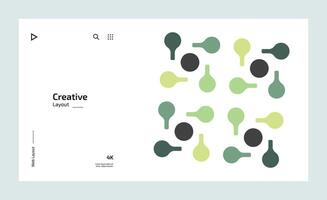 Creative business landing page design with multiple colored shapes vector