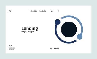 Creative business landing page design with multiple colored shapes vector