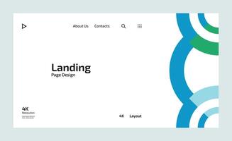 Creative business landing page design with multiple colored shapes vector