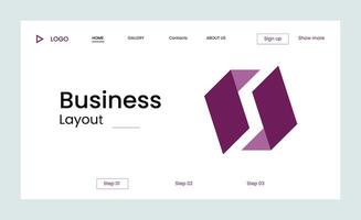 Creative business landing page design with multiple colored shapes vector