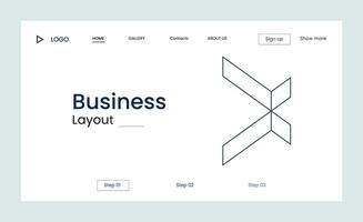 Creative business landing page design with creative shapes vector